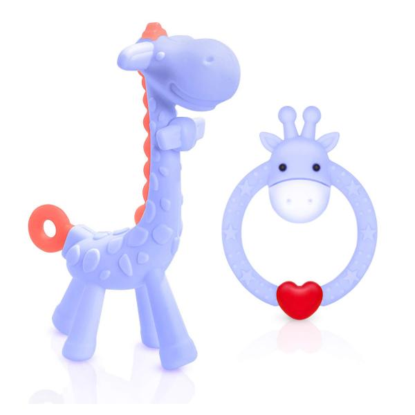 Silicone Giraffe Baby Teether Toy With Storage Case For Infant Sore Gums Pain Relief And Baby Shower