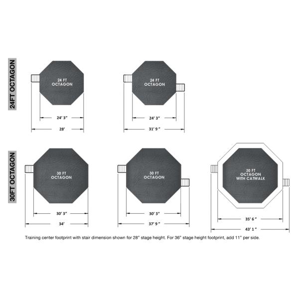 20FT Black Professional MMA Octagon Cage UFC Boxing Ring For Competition