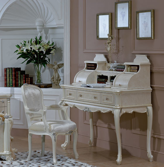 2pcs White European Classic Home Office Desks Household American Writing Desk