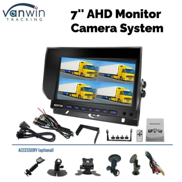 7-inch AHD Quad-Channel Split Car Monitor Vehicle Display Monitoring System