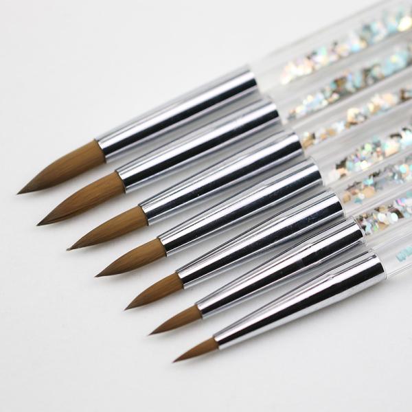 Glitter Handle Nail Art Brush Size 5-7 Kolinsky Acrylic Liquid Nail Art Tools