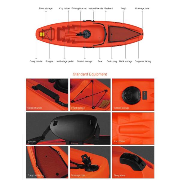 Blue Youth 1 Person Fishing Kayak Plastic Fishing 275 Lbs