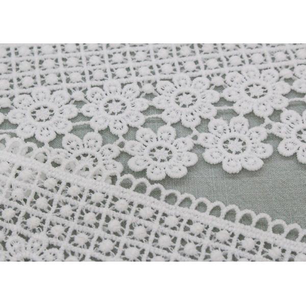Water Soluble Daisy Venice Guipure Lace Trim , Embellishment Wedding Lace Border