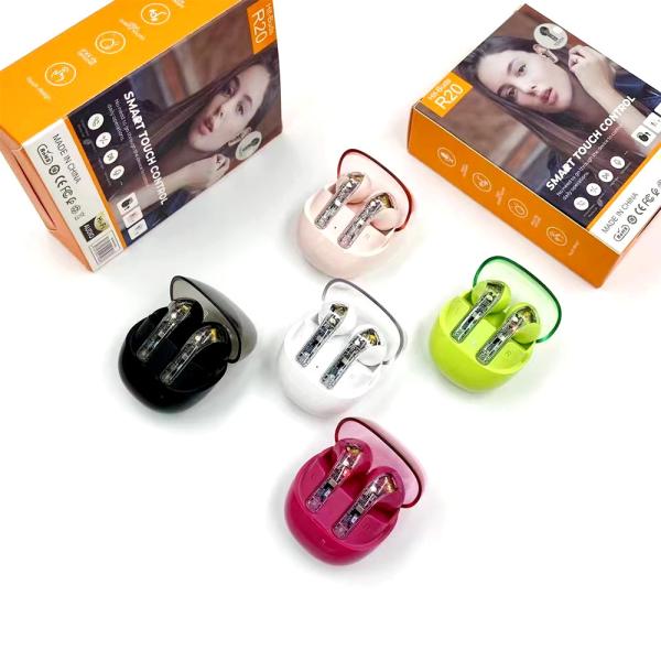 Transparent TWS Wireless Headphones Noise Canceling With Led Light