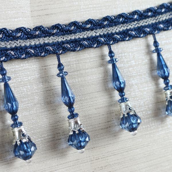 Handmade fashionable chain beads lace tassels fringes for curtain/sofa/pillow decoration