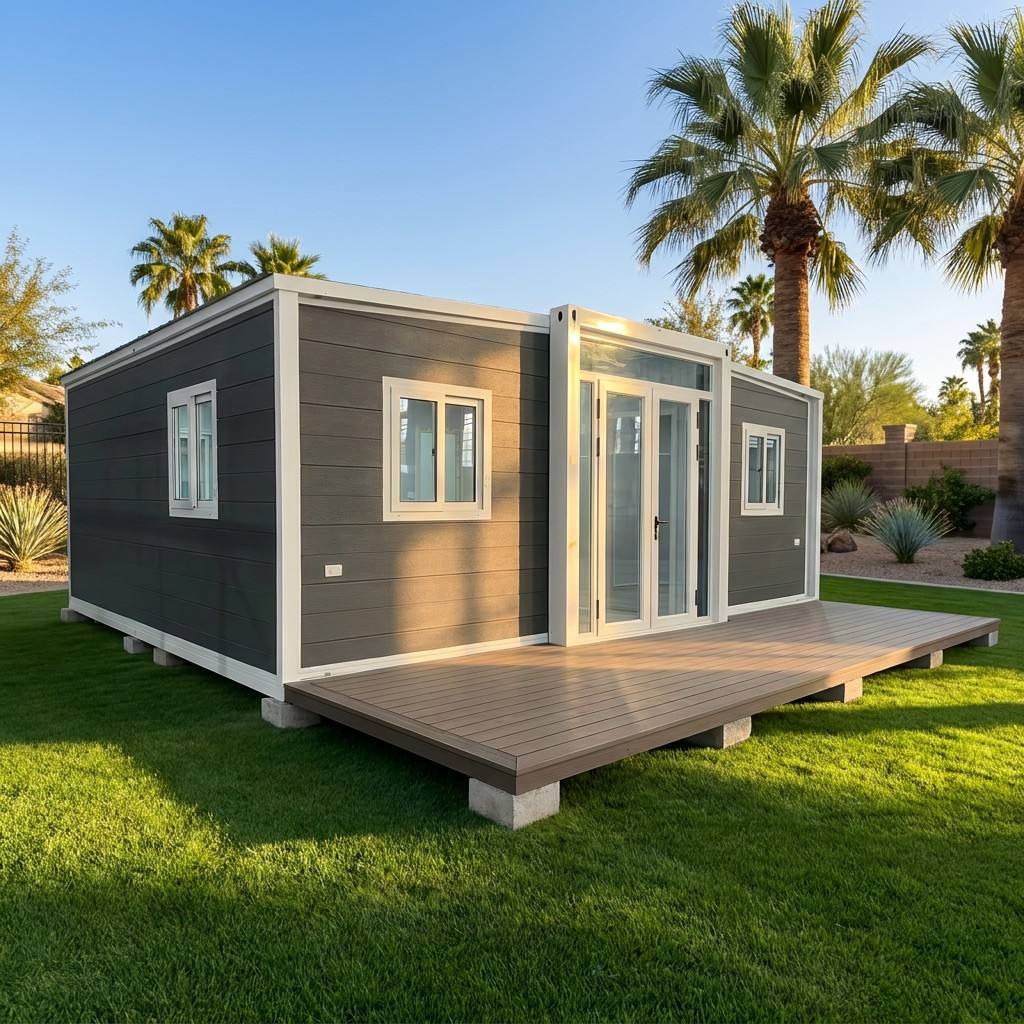 20ft Expandable Container House for Rural Guest Houses - Classic Grid Windows