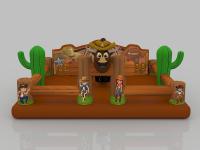 0.7mm TPU gonflable Cartoon Castle Park Brown maison de rebond commercial sur mesure