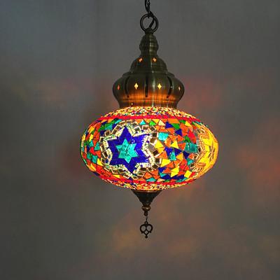 Turkish Lamp Colorful Glass Pendent Light E14 Warm White Bedroom Bar Corridor Balcony Light(WH-DC-17)