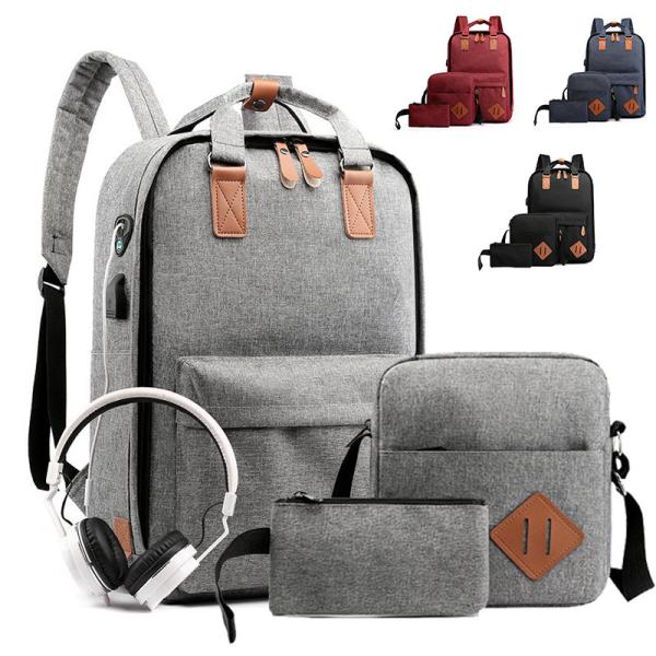 Grey Business Backpack Sets 43cm Usb Charging 3 In 1 Backpack ISO