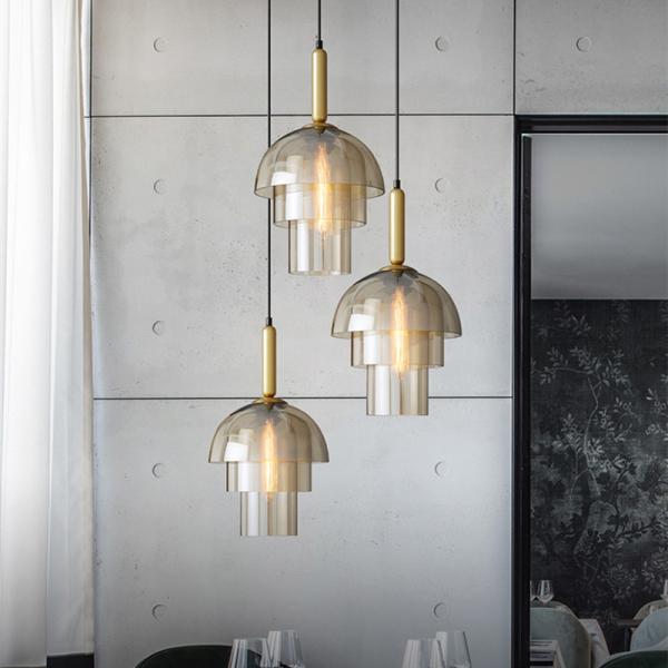 Industrial Style Restaurant Glass Pendant Lamp Vintage Art Champagne Glass Living Room Aisle Bar Light(WH-GP-104)