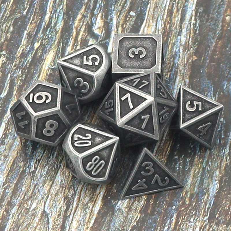 Customizable Logo Zinc Alloy Metal Dice Set 14mm-20mm Polyhedral DND Dice for RPG Games