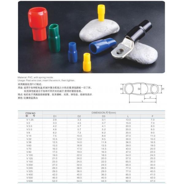OEM Красная медь T2 99,6% закрытый конец терминала Красочный изолированный проволока сжатия соединителя трубы