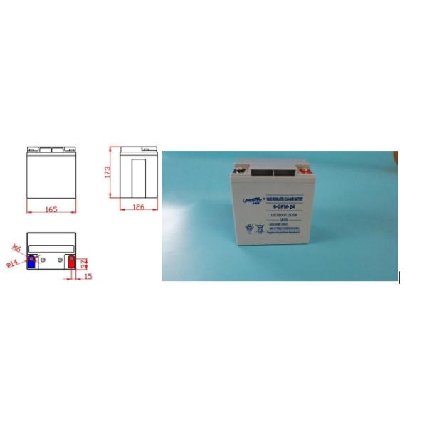 Безуходная батарея цикла батареи 6-GFM-24Ah VRLA 12V 24Ah свинцовокислотная глубокая