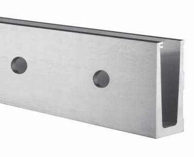 O lado de vidro Frameless da balaustrada do alumínio 6063-T5 montou a base da canaleta em U
