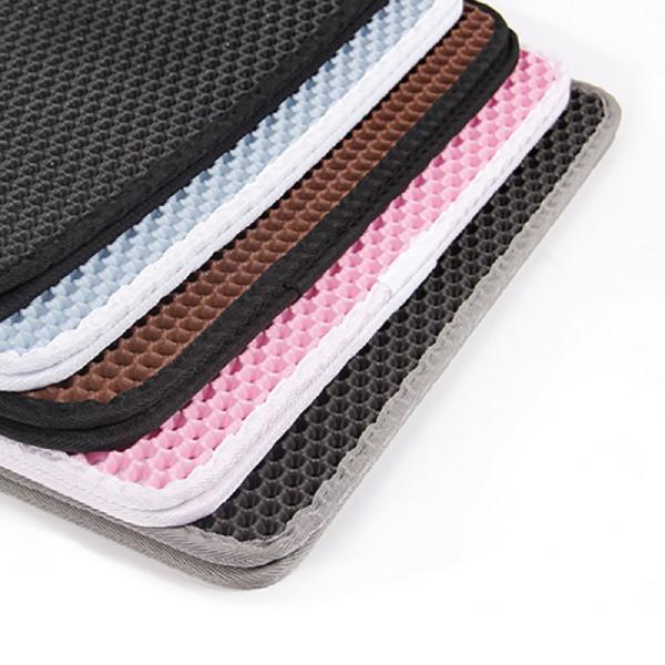 Double Layer Non Slip Easy To Clean Cat Litter Trapping Mat With Waterproof Bottom