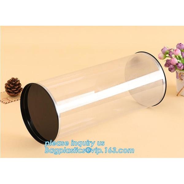 clear PVC PET can for food canning,Customized round clear paint can with tin lid,paint can with tin top & bottom and han