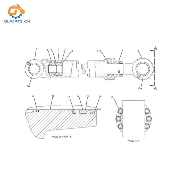 185-0165 CA1850165 Boom Hydraulic Cylinder For Caterpillar 385C Excavator Cylinder Manufacturer
