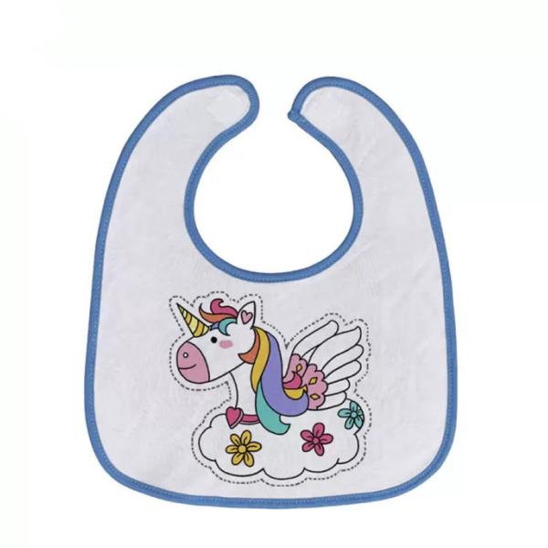 Polyester Cotton Infant Bibs DIY Sublimation Blank Baby Bibs For Heat Transfer Printing
