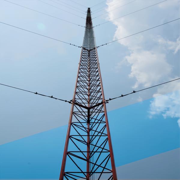 Customizable 20m-120m Hot Dip Galvanized Steel Guyed Wire Tower for 5G Telecom FM Broadcast Wind Monitoring