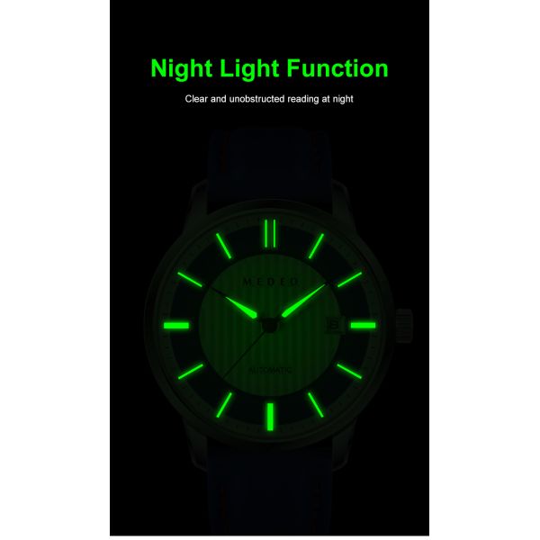 304L Stainless Steel Mechanical Watch with 40.5mm Dial and 5BAR Water Resistance for Men