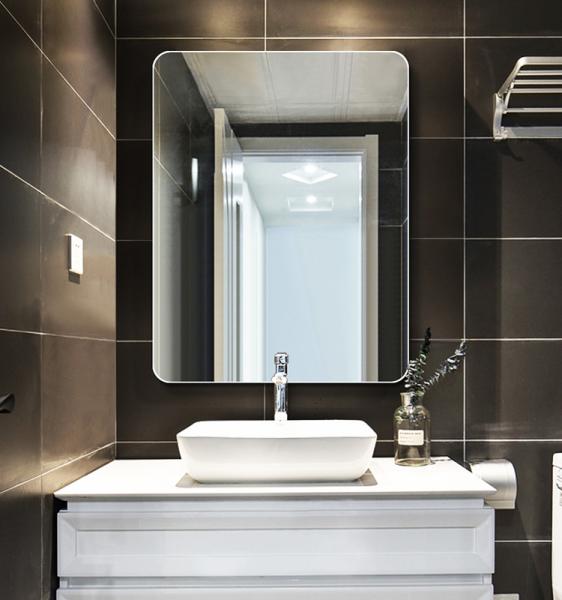 silver wall mounted frameless bathroom mirror, Anti-frog wallmouted LED mirror