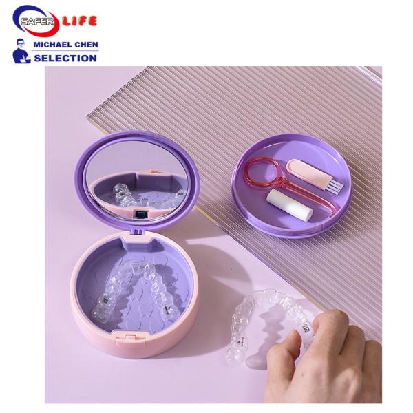 Милая ежедневная коробка распределителя таблетки на пожилой пластиковый зубоврачебный силикон 9CM зеркала коробки ложных зубов коробки