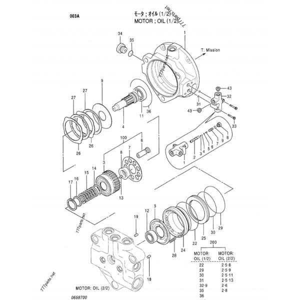 Hitachi Excavator Ex50 Hydraulic Motor 4404045 Swing Motor Assy