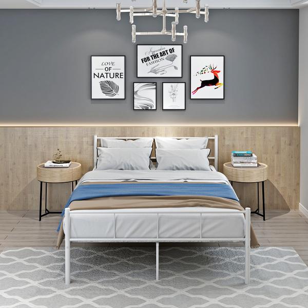Steel Adults Designs Metal Pipe Bed Round Tube Frame Stronger High Stability