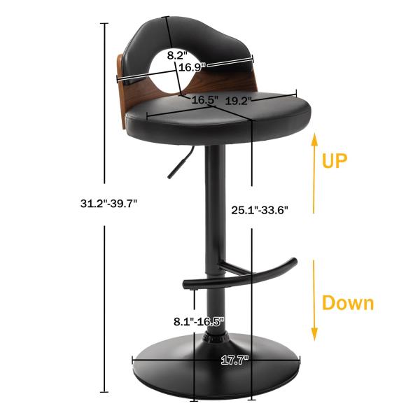 Modern Design Mid Century Barstools Adjustable Swivel Counter Chairs for Kitchen Island