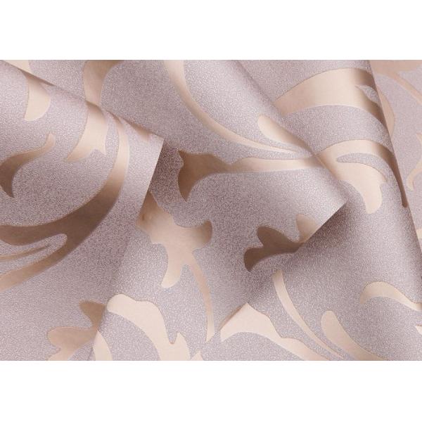 Embossed Silver Leaf Pattern Washable Vinyl Wallpaper for Household , Hotel