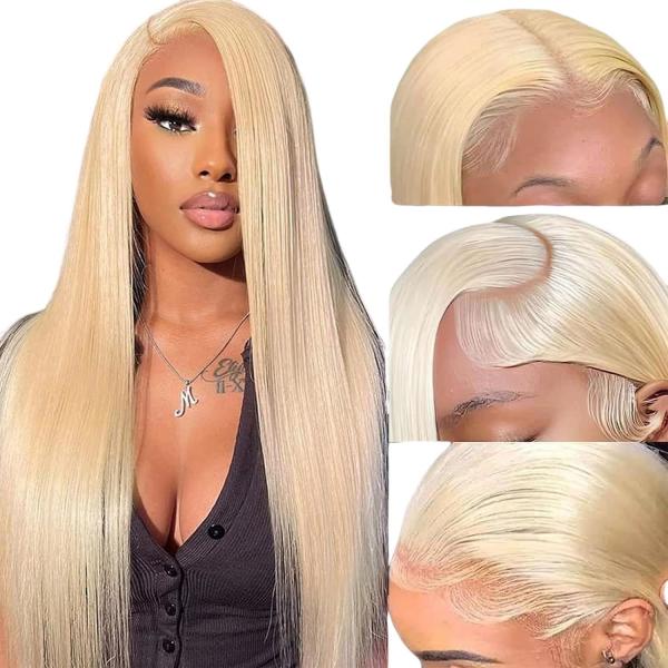 Chinese Hair 613 Blonde 13X6 Hd Full Lace Frontal Raw Human Hair Wig With Baby Hair