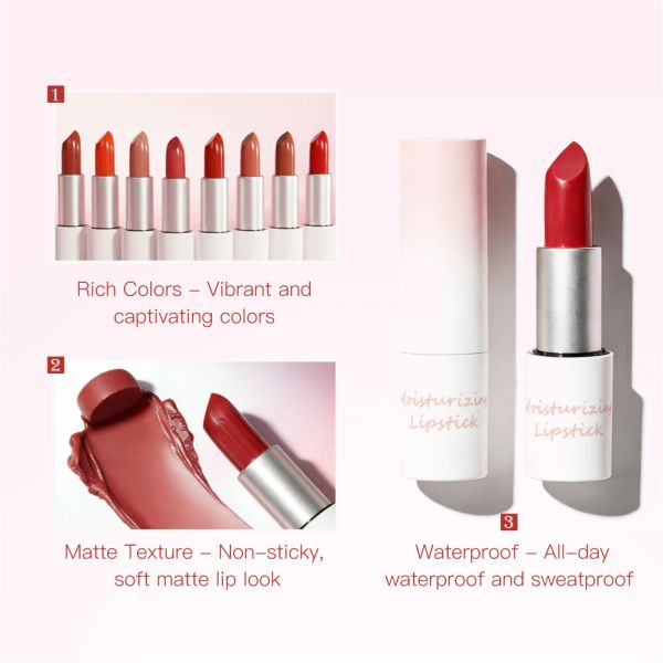 Wholesale Cosmetics Vegan Organic Waterproof Long-lasting Makeup Own Brand Cream Nude Velvet Matte Lipstick