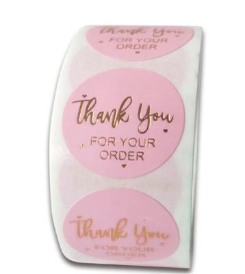 Floral Thank You Sticker Labels Roll Waterproof CMYK / Pantone Color
