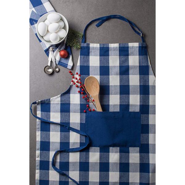 Artist Painters Mens Cotton Apron Sublimation Printed Blue White Squares