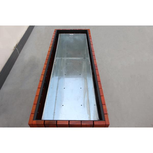 Водонепроницаемые открытые большие плантаторы, стальные и плоские деревянные квадратные цветочные горшки