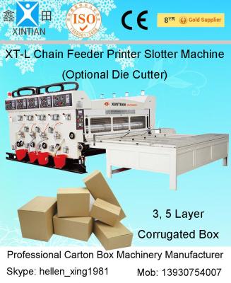 5.5kw Flexo Carton Printing Slotting Machine With Double Roller For Cardboard