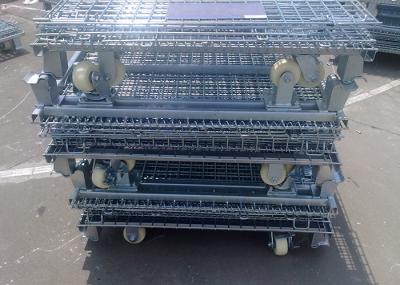 Silvery Cold Steel Foldable Wire Mesh Security Cage For Warehouse Storage