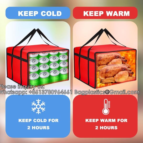 Insulated Pizza Bags For Delivery, Commercial Pizza Warmer Bag, Large Pizza Carrier For Hot And Cold Food, Pizza Delivery Bag, Food Delivery Bag, Insulated Grocery Bags