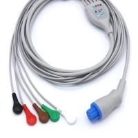 TPU 3 Cable de monitoramento de ECG de chumbo Conector Snap durável AHA Compatível