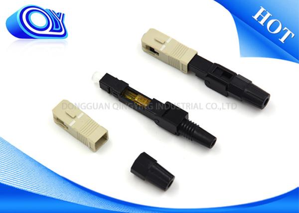 OEM Gray 9*7*60 Mm Fiber Optic Fast Connector / SC MM Fiber Optic Connector Types