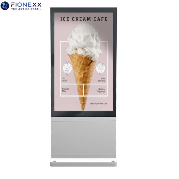 65 Inch Silver Outdoor Durable Advertising Display Screen AD Board Outdoor Fanless Vertical Digital Totem