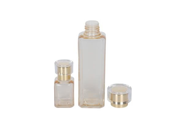 PETG de luxo quadrado 30ml 180ml frasco de tonificante essencial para cuidados com a pele