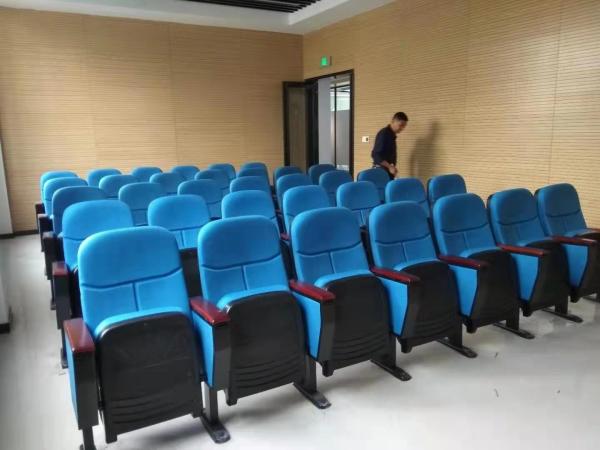 Textile Fabric  Cover Auditorium Chairs , Memorial Stadium Seating Blue Color