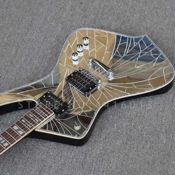 Custom Purple Gold Sliver Cracked Mirror ICEMAN Stanley Electric Guitar Abalone & Cream Body Binding Guitar