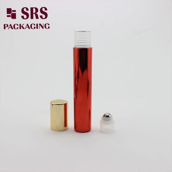 SRS Empty Eye Cream Plastic Roll On Bottle Metalized Red Color 15ml