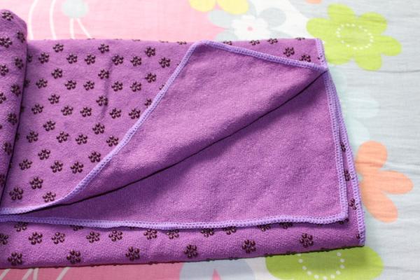 purple anti slip yoga mat towel