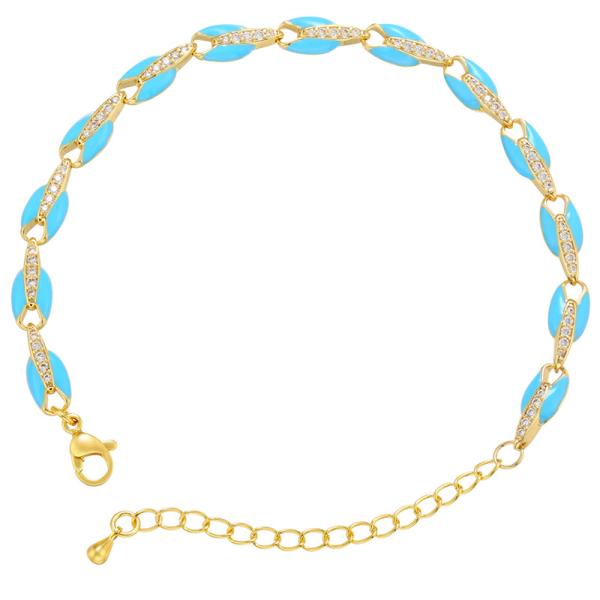 Геометрический браслет звена цепи масла DIY потека циркона браслета золота 18K