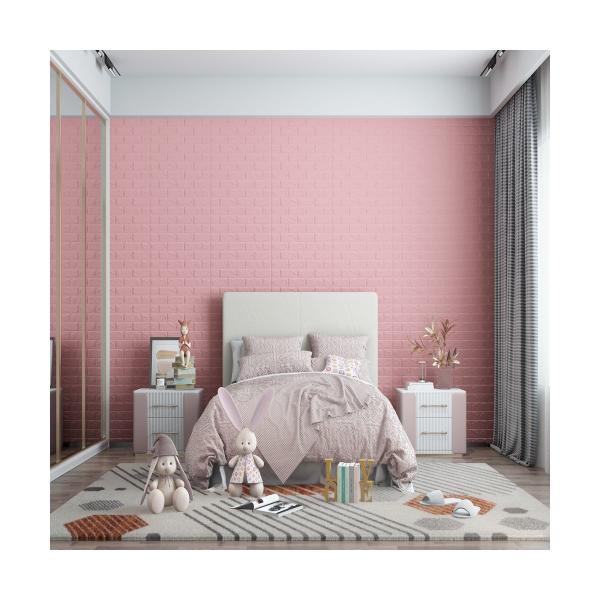 Girls Room Pink Wall Paper 3D Wallpaper Sticker with Adhesive and Mould-Proof Function