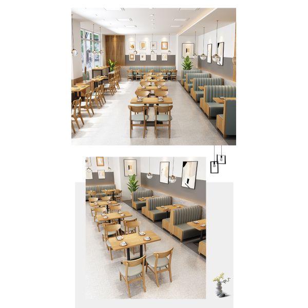 Modern Restaurant Dining Table and Chairs Sets Solid Wood Coffee Crisps Chair Many Options