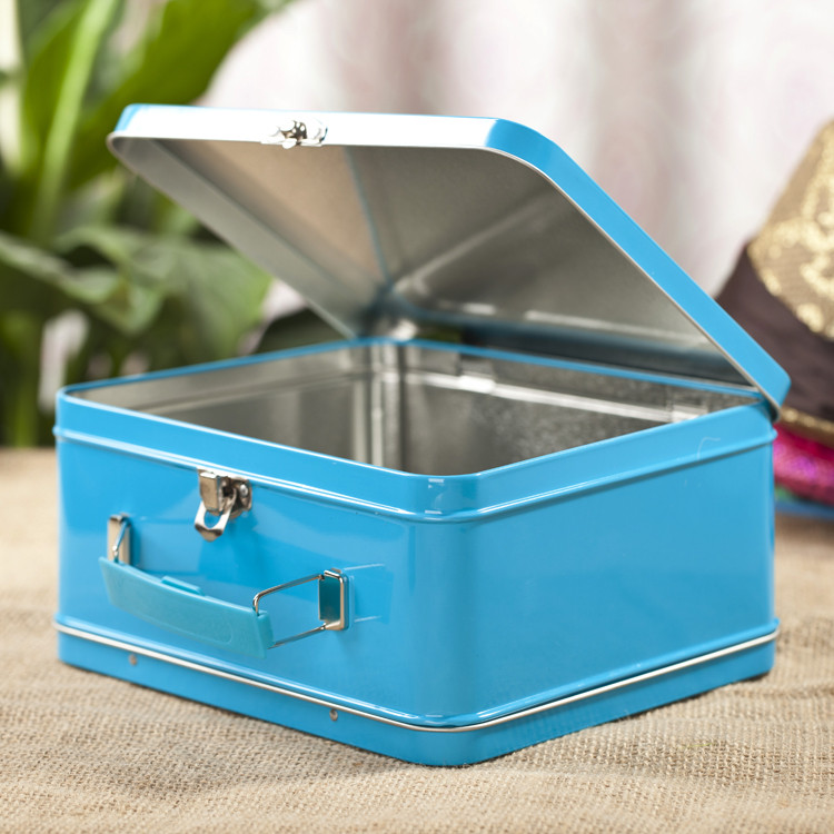 Rectangular Lunch Box Tinplate Metal Storage Packaging PMS offset printing
